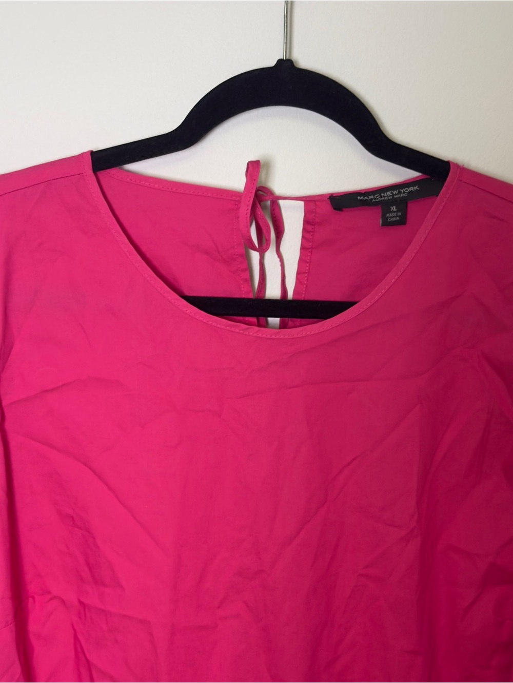 Marc New York Fuchsia Pink Ruffle Sleeve Peasant Top Women’s Size XL - Picture 2 of 7